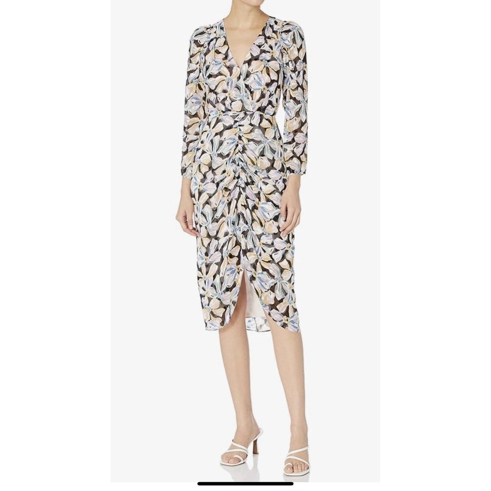 Rebecca Taylor Women's Silk spring wedding guest Midi Bow Fleur Dress 2